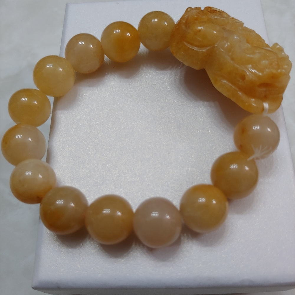 Genuine yellow jade bracelet